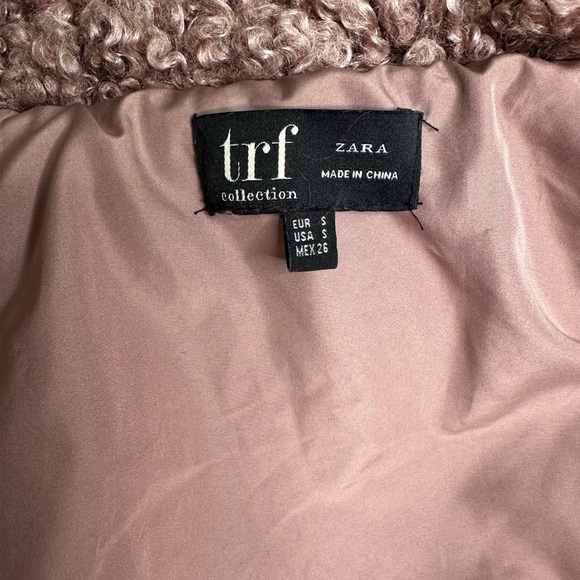 ZARA Pink Fuzzy Bomber Teddy Jacket. Size S - Picture 6 of 6